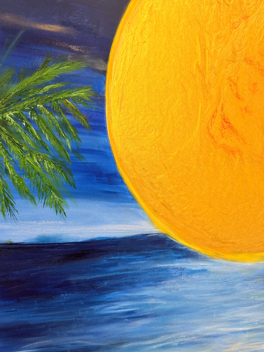 The Bright Moon over the Sea